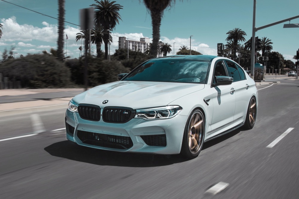 Tinted sedan on the road